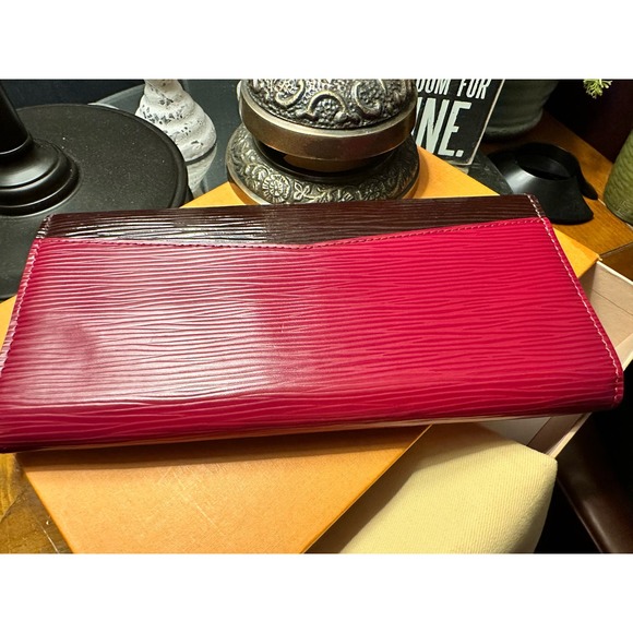 RARE Louis Vuitton EPI Electric TriColor Porte Feuille Flore Leather Wallet EUC - Picture 12 of 16